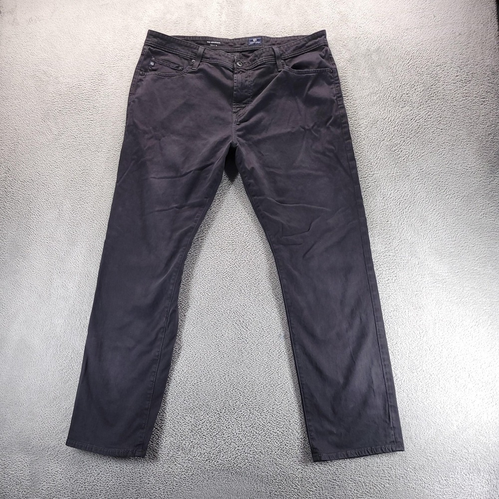 AG Jeans Mens 40x32 Gray The Graduate Slim Straight Dark Wash Stretch Denim